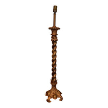 Load image into Gallery viewer, 1920's Tall Brass Barley Twist Candlestick Table Lamp-Lamp-Antique Warehouse