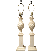 Load image into Gallery viewer, 1950's Italian Alabaster Pineapple Table Lamps - a pair-Lamp-Antique Warehouse