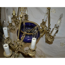 Load image into Gallery viewer, 19th Century French Bronze and Porcelain Chandelier - 9-Lights-Chandelier-Antique Warehouse
