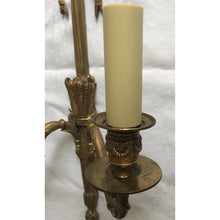 Load image into Gallery viewer, 19th Century French Louis XVI Brass Ribbon Sconces - a pair-Sconces-Antique Warehouse