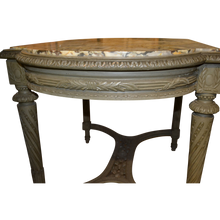 Load image into Gallery viewer, 19th Century French Louis XVI Painted Center Table Console w/ Veined Marble Top-Table-Antique Warehouse