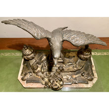 Load image into Gallery viewer, 19th Century French Marble Double Inkwell with Bronze Eagle Sculpture-Decorative-Antique Warehouse