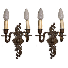 Load image into Gallery viewer, 19th Century French Rococo Cast Bronze 2 Arm Sconces - a pair-Sconces-Antique Warehouse