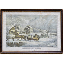 Load image into Gallery viewer, Currier & Ives Litho reprint of "Winter American Farm Scene #4"-Art-Antique Warehouse