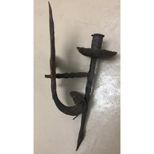 Load image into Gallery viewer, French 19th Century Forged Iron Fleur de Lis Torchère Sconces - a pair-Sconces-Antique Warehouse