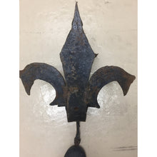 Load image into Gallery viewer, French 19th Century Forged Iron Fleur de Lis Torchère Sconces - a pair-Sconces-Antique Warehouse