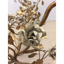 Load image into Gallery viewer, Gold Painted Metal Coffee Table with Roses, Glass Top-Coffee Table-Antique Warehouse