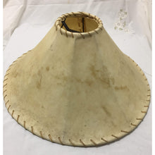 Load image into Gallery viewer, Large Natural Leather Lampshade with stitched seams - 24" W x 10.5" H - a Pair-Lampshade-Antique Warehouse