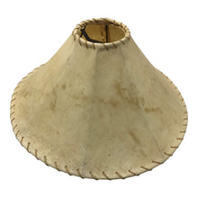 Load image into Gallery viewer, Large Natural Leather Lampshade with stitched seams - 24" W x 10.5" H - a Pair-Lampshade-Antique Warehouse