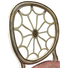 Load image into Gallery viewer, Painted Spider Back Hepplewhite Chairs with Patterned Upholstery - a Pair-Chairs-Antique Warehouse