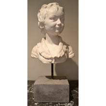 Load image into Gallery viewer, Sculpture, Bust - Young Man's Head on Stone Pedestal-Sculpture-Antique Warehouse