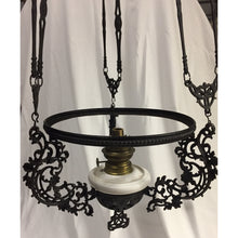 Load image into Gallery viewer, Victorian Cast Iron Hanging Library Oil Lamp | Chandelier-Chandelier-Antique Warehouse