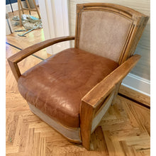 Load image into Gallery viewer, Vintage Bamboo Rattan & Leather Lounge Arm Chair-Chairs-Antique Warehouse