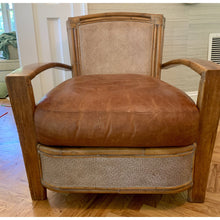 Load image into Gallery viewer, Vintage Bamboo Rattan & Leather Lounge Arm Chair-Chairs-Antique Warehouse