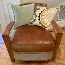 Load image into Gallery viewer, Vintage Bamboo Rattan & Leather Lounge Arm Chair-Chairs-Antique Warehouse