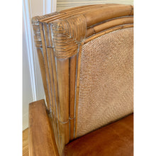 Load image into Gallery viewer, Vintage Bamboo Rattan & Leather Lounge Arm Chair-Chairs-Antique Warehouse