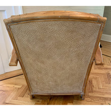 Load image into Gallery viewer, Vintage Bamboo Rattan & Leather Lounge Arm Chair-Chairs-Antique Warehouse