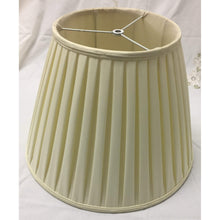 Load image into Gallery viewer, Vintage English Box Pleated Silk Empire Lampshade - Cream- 16"W x 11.5"H-Lampshade-Antique Warehouse