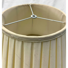 Load image into Gallery viewer, Vintage English Box Pleated Silk Empire Lampshade - Cream- 16"W x 11.5"H-Lampshade-Antique Warehouse