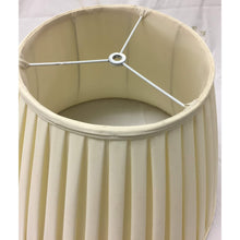 Load image into Gallery viewer, Vintage English Box Pleated Silk Empire Lampshade - Cream- 16"W x 11.5"H-Lampshade-Antique Warehouse