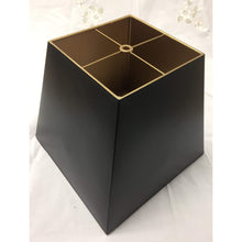 Load image into Gallery viewer, Vintage Square Black Lampshade With Gold Interior - 11"W X 10"H-Lampshade-Antique Warehouse