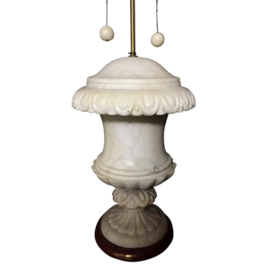 1940's Italian Large White Marble Urn Table Lamps-Lamp-Antique Warehouse