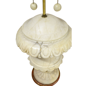 1940's Italian Large White Marble Urn Table Lamps-Lamp-Antique Warehouse