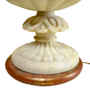 1940's Italian Large White Marble Urn Table Lamps-Lamp-Antique Warehouse