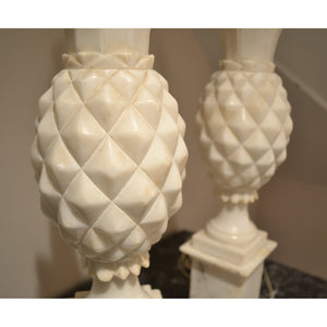 1950's Italian Alabaster Pineapple Table Lamps - a pair-Lamp-Antique Warehouse