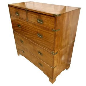 19th Century English Mahogany Campaign Chest with Secrétaire Drop Front-Chest-Antique Warehouse