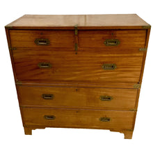 Load image into Gallery viewer, 19th Century English Mahogany Campaign Chest with Secrétaire Drop Front-Chest-Antique Warehouse