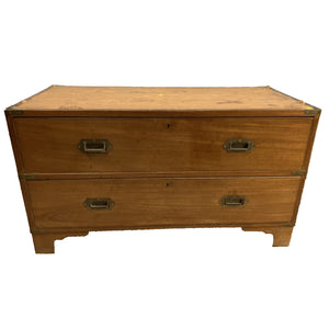 19th Century English Mahogany Campaign Chest with Secrétaire Drop Front-Chest-Antique Warehouse