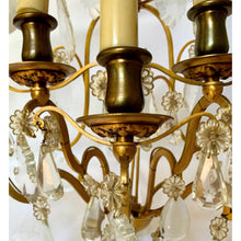 Load image into Gallery viewer, 19th Century French Brass and Crystal Sconces - 5 Light - a pair-Sconces-Antique Warehouse