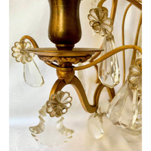 Load image into Gallery viewer, 19th Century French Brass and Crystal Sconces - 5 Light - a pair-Sconces-Antique Warehouse