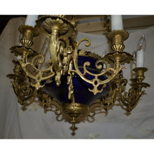 Load image into Gallery viewer, 19th Century French Bronze and Porcelain Chandelier - 9-Lights-Chandelier-Antique Warehouse