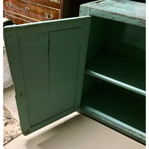 19th Century French Canadian Country Rustic Blue Painted Cabinet-sideboard-Antique Warehouse