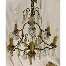 Load image into Gallery viewer, 19th Century French Gilt Brass and Crystal Chandelier - 6 Lights-Chandelier-Antique Warehouse