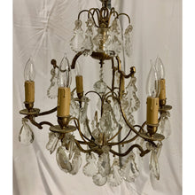 Load image into Gallery viewer, 19th Century French Gilt Brass and Crystal Chandelier - 6 Lights-Chandelier-Antique Warehouse