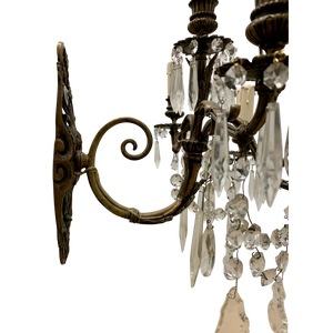 19th Century French Louis XV Bronze and Crystal sconces - 5 light - a pair-Sconces-Antique Warehouse