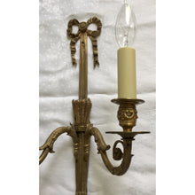 Load image into Gallery viewer, 19th Century French Louis XVI Brass Ribbon Sconces - a pair-Sconces-Antique Warehouse