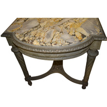 Load image into Gallery viewer, 19th Century French Louis XVI Painted Center Table Console w/ Veined Marble Top-Table-Antique Warehouse