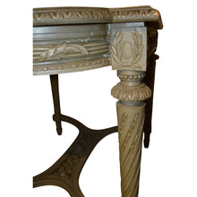 Load image into Gallery viewer, 19th Century French Louis XVI Painted Center Table Console w/ Veined Marble Top-Table-Antique Warehouse