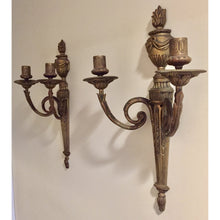 Load image into Gallery viewer, 19th Century French Louis XVI Style Bronze Cast Sconces - 2 arms - a pair-Sconces-Antique Warehouse