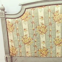 Load image into Gallery viewer, 19th Century French Louis XVI Style Painted Upholstered Headboard with side rails-Bed-Antique Warehouse