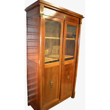 Load image into Gallery viewer, 19th Century French Mahogany Empire Armoire / Cabinet with Brass Mounts and Glass Doors-Armoire-Antique Warehouse