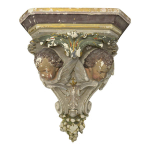 19th Century French Plaster Bracket / Corbel with Cherubs-Decorative-Antique Warehouse