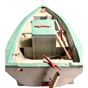 19th Century Maritime Large Painted Model Fishing Boat on Stand - 60" Long-Decorative-Antique Warehouse