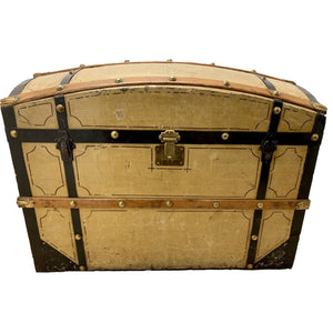 19th Century Painted Barrel Dome Top Blanket Trunk | Chest-Trunk-Antique Warehouse