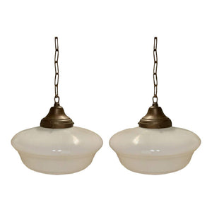 20th Century American School Globe Hanging Light - a Pair-Chandelier-Antique Warehouse