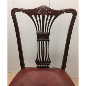 20th Century Mahogany Side Chair with Red Leather-Chairs-Antique Warehouse